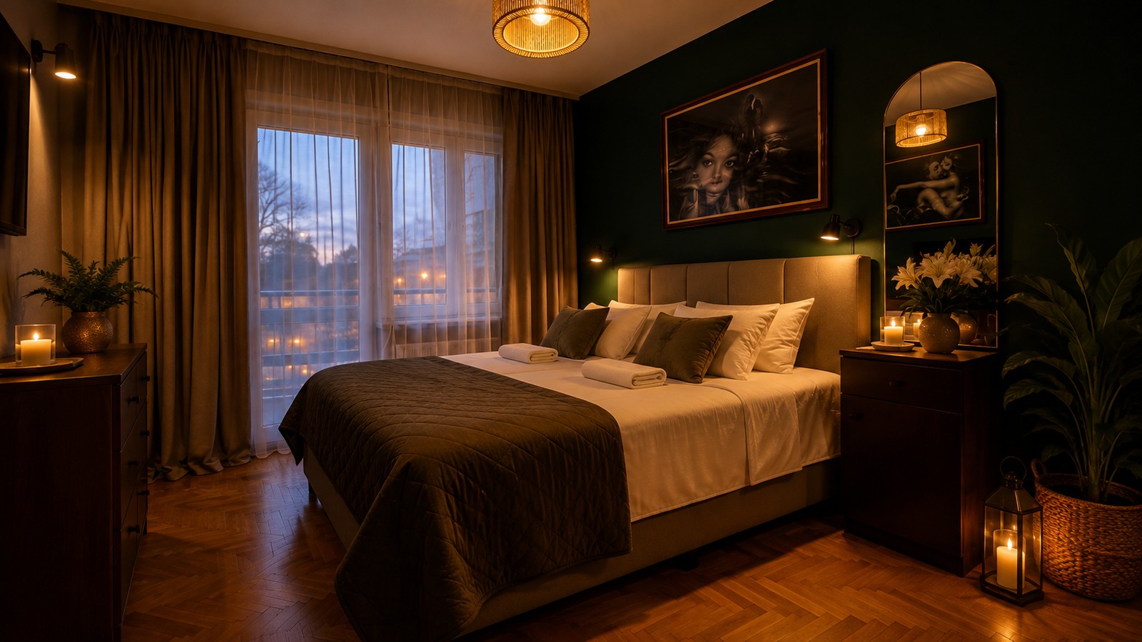 Przytulna sypialnia w apartamencie typu Suite